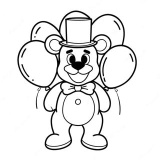 Toy Freddy With Colorful Balloons Coloring Page 31054-24876