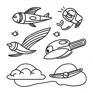 Colorful Flyers In The Sky Coloring Page 31064-24877