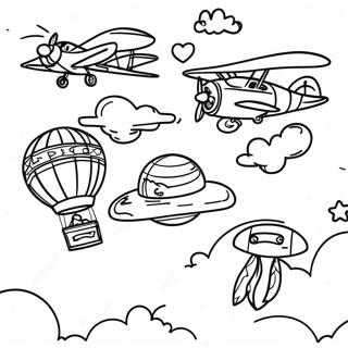 Colorful Flyers In The Sky Coloring Page 31064-24879