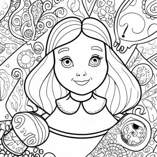 Alice In Wonderland Trippy Coloring Page 31073-24883