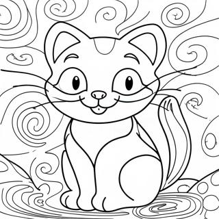 Cheshire Cat With Colorful Swirls Coloring Page 31074-24889