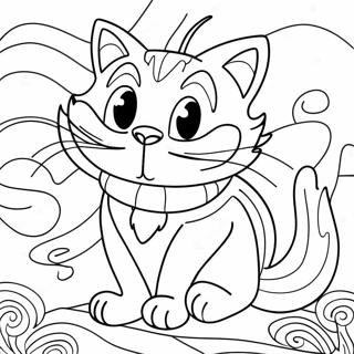 Cheshire Cat With Colorful Swirls Coloring Page 31074-24891