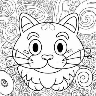 Cheshire Cat With Colorful Swirls Coloring Page 31074-24892