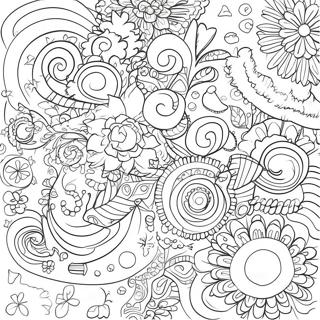 Colorful Marks And Doodles Coloring Page 3107-2525