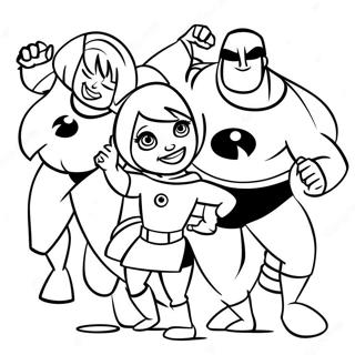 Incredibles 2 Family Action Pose Coloring Page 31083-24893