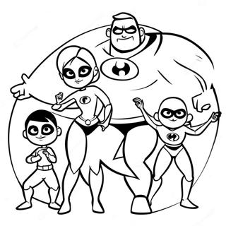 Incredibles 2 Family Action Pose Coloring Page 31083-24895