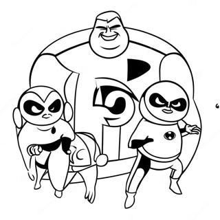 Incredibles 2 Superhero Team Coloring Page 31084-24897