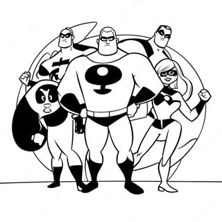 Incredibles 2 Superhero Team Coloring Page 31084-24898