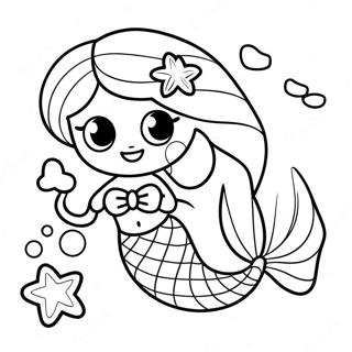 Adorable Mermaid Coloring Page 31123-24925