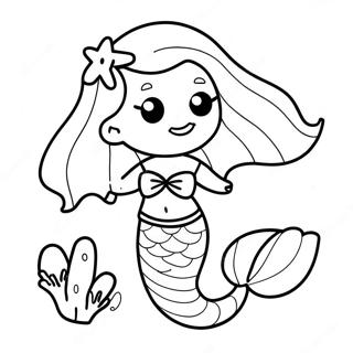 Adorable Mermaid Coloring Page 31123-24926