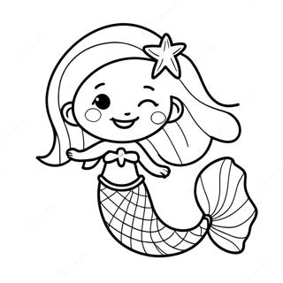 Adorable Mermaid Coloring Page 31123-24927