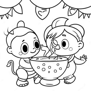 Kindergarten Diwali Festival Coloring Page 31133-24930