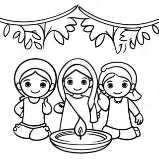 Kindergarten Diwali Festival Coloring Page 31133-24932