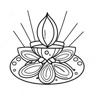 Colorful Diwali Diyas Coloring Page 31134-24937