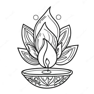 Colorful Diwali Diyas Coloring Page 31134-24938