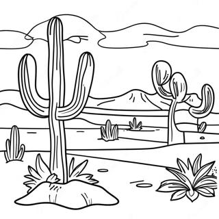 Colorful New Mexico Desert Scene Coloring Page 31164-24962