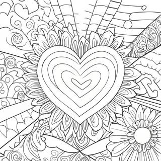 Love Relationship Heart Coloring Page 3116-2529