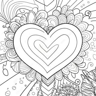 Love Relationship Heart Coloring Page 3116-2530