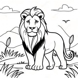 Majestic Lion In The Savanna Coloring Page 31194-24985