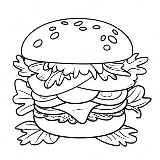 Delicious Krabby Patty With Lettuce Coloring Page 31204-24994