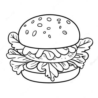 Delicious Krabby Patty With Lettuce Coloring Page 31204-24995