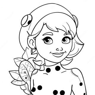 Charming Marinette With Ladybug Costume Coloring Page 31214-24997