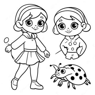 Charming Marinette With Ladybug Costume Coloring Page 31214-25000