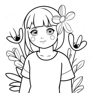 Cute Hinata With Flowers Coloring Page 31244-25028