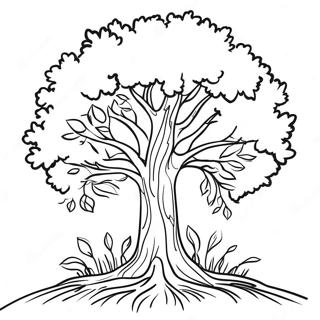 Fall Tree Outline Coloring Pages