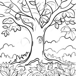 Colorful Fall Leaves Tree Coloring Page 31254-25034