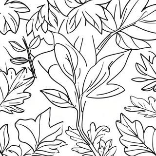 Colorful Fall Leaves Tree Coloring Page 31254-25035