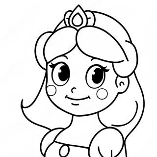 Cute Princess Peach Face Coloring Page 31264-25042