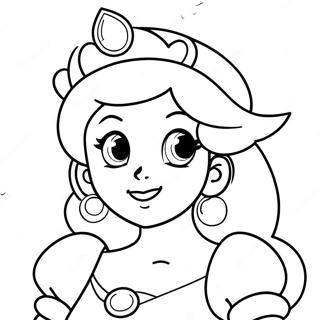 Cute Princess Peach Face Coloring Page 31264-25044