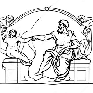 Michelangelo Painting The Sistine Chapel Coloring Page 31274-25049