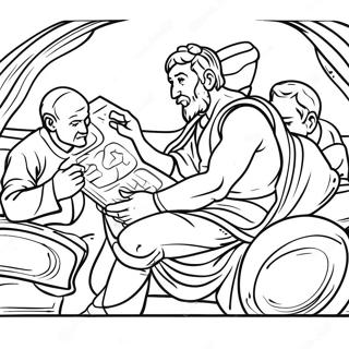 Michelangelo Painting The Sistine Chapel Coloring Page 31274-25050