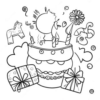 Colorful Birthday Cards Coloring Page 31283-25053