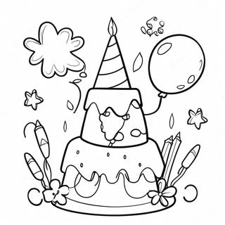 Colorful Birthday Cards Coloring Page 31283-25055