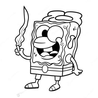 Spongebob With A Colorful Joint Coloring Page 31294-25064