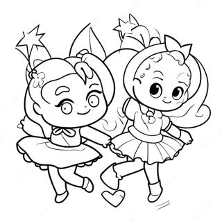 Magical Girls In Action Coloring Page 31304-25077