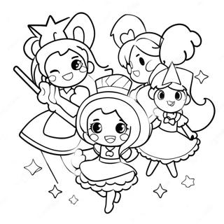 Magical Girls In Action Coloring Page 31304-25078