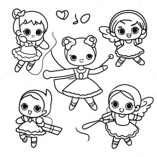 Magical Girls In Action Coloring Page 31304-25080