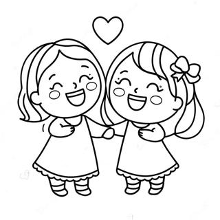 Cute Best Friends Laughing Coloring Page 31314-25081