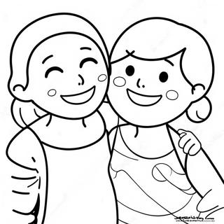 Cute Best Friends Laughing Coloring Page 31314-25082