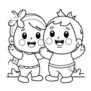 Cute Best Friends Laughing Coloring Page 31314-25083