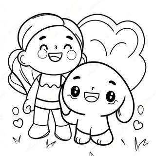 Cute Best Friends Laughing Coloring Page 31314-25084