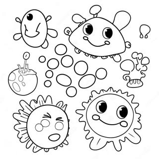 Funny Germs With Faces Coloring Page 31324-25087