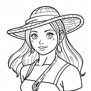 Nami With Straw Hat Coloring Page 31334-25099