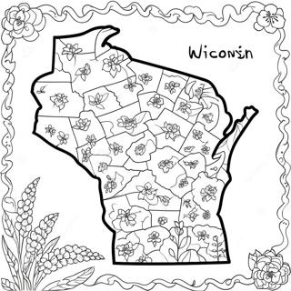 Wisconsin State Outline Coloring Page 31343-25103