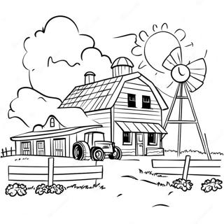 Charming Wisconsin Farm Scene Coloring Page 31344-25105