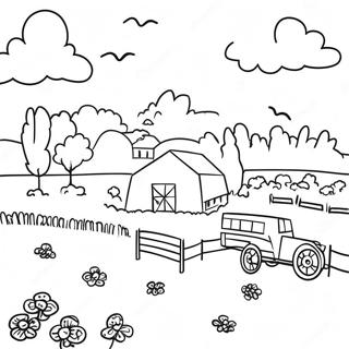 Charming Wisconsin Farm Scene Coloring Page 31344-25107